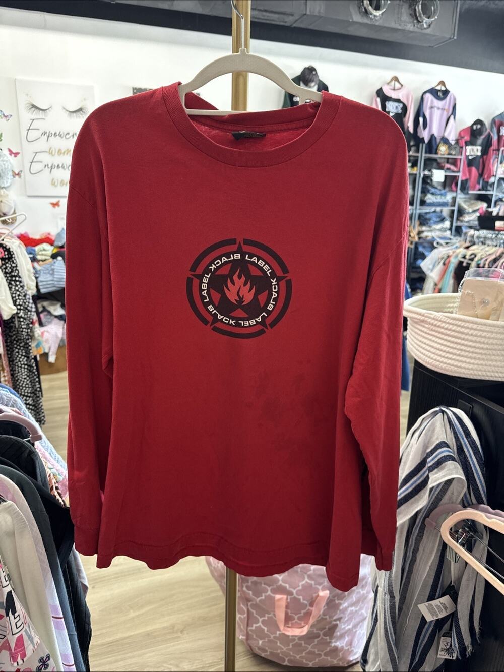 Vintage Black Label Long Sleeve Tee Shirt (large)